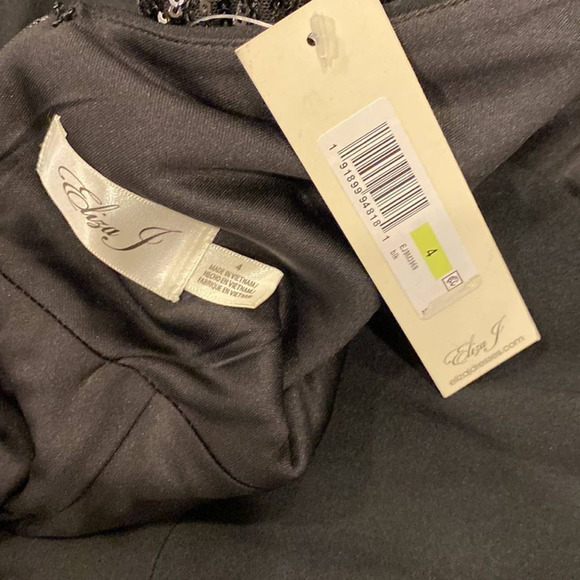 Eliza J Sequin Balloon-Sleeve Sheath Dress Black size 4 New!! - Picture 10 of 12